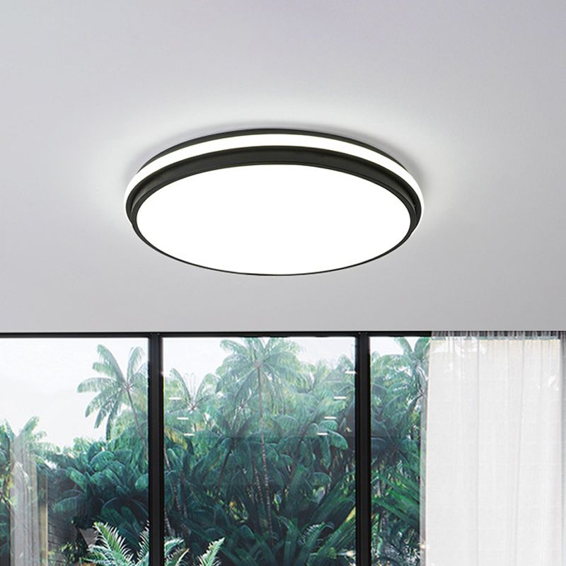 Square/Round/Rectangle Acrylic Ceiling Flush Nordic Black LED Flush Mount Recessed Lighting in White/3 Color Light