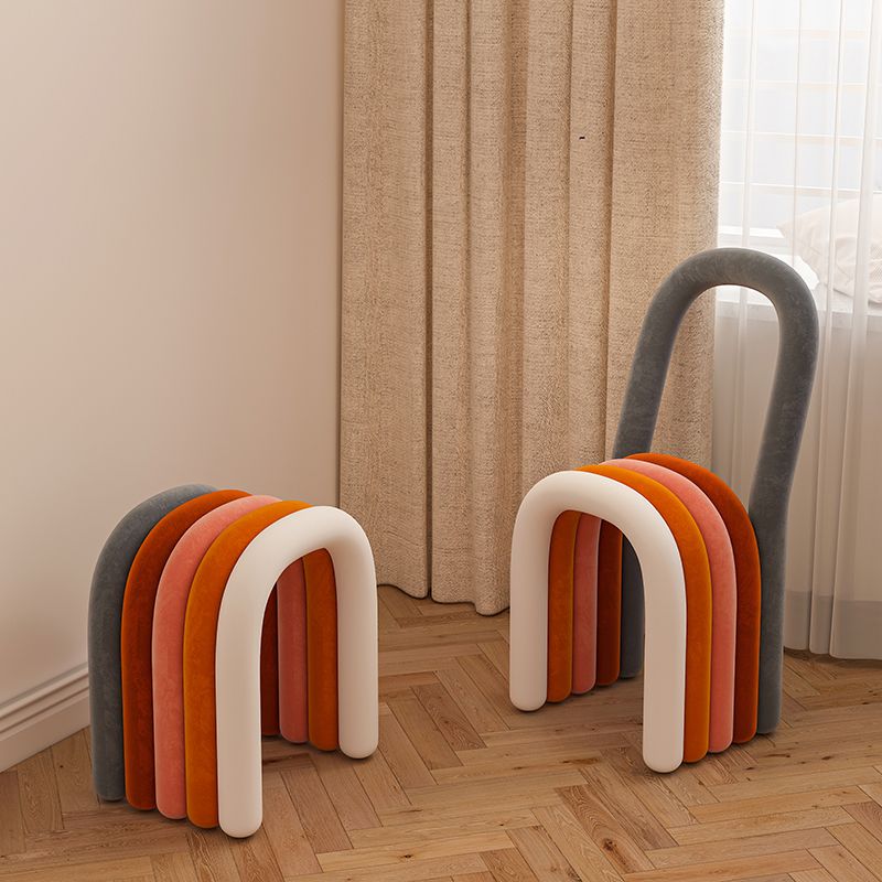 Modern Style Side Chair Velvet Open Back Armless Dining Chair for Home