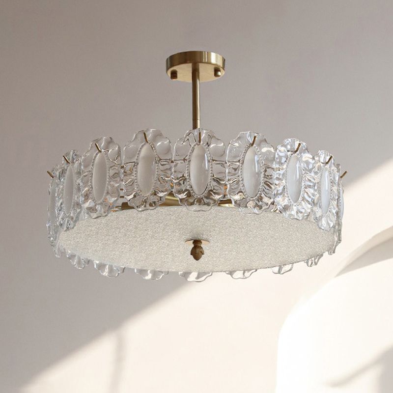 Modern Glass Shade Ceiling Lamp Minimalist Flush Mount Light Fixture