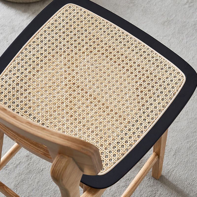 Modern Style Low Back Bar-stool Square Counter Bar Stool with Wooden Legs