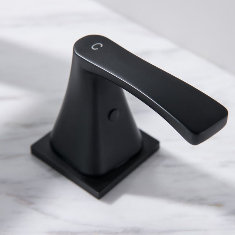 Modern 2-Handle Bathroom Sink Faucet 3 Hole Widespread Bathroom Faucet with Steel