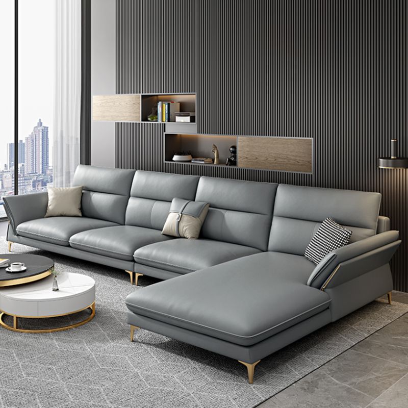 Modernism Sectional Sofa Flared Arm Cushion Back Sectional Sofa