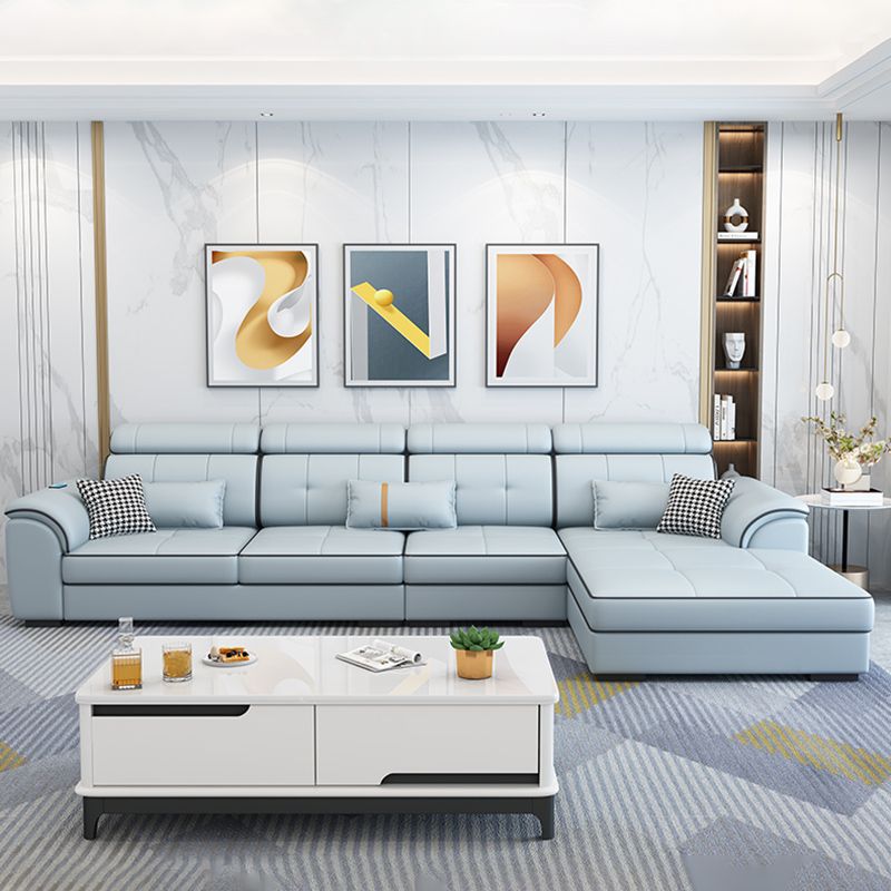 Pillowed Back Cushions Cotton Blend /Faux Leather Furniture Sectionals