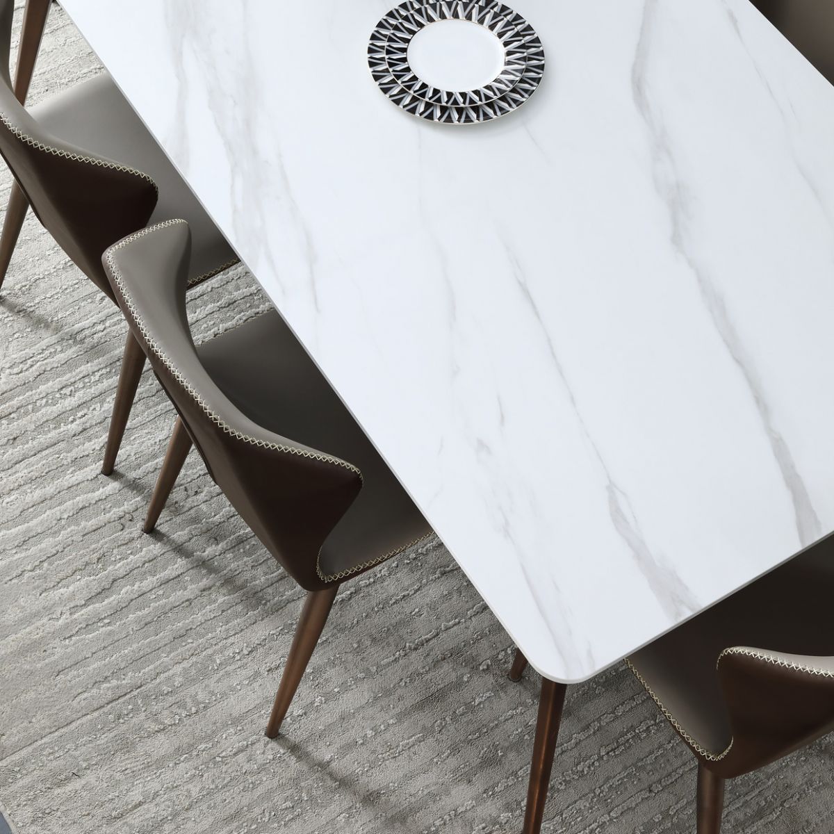 Sintered Stone Rectangle Dining Table Modern Kitchen Table for Dining Room