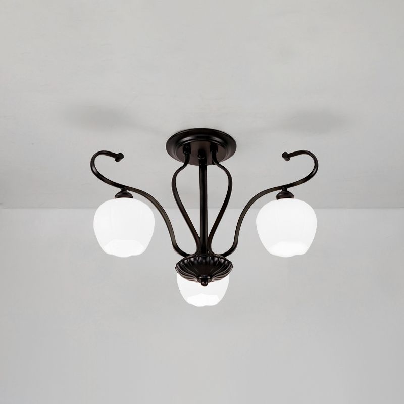 Decorative Sphere Flush Light Fixture Glass Flush Mount Lights for Living Room