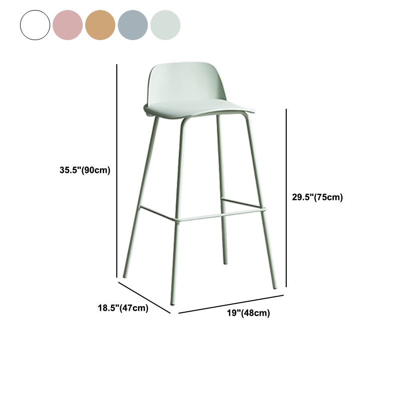 Modern Style Bar-stool Plastic Counter Bar Stool with Metal Legs for Home