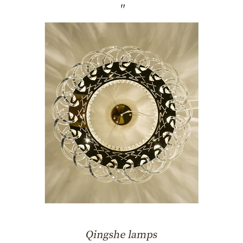 Postmodern Simplicity Geometric Hanging Chandelier Stainless Steel Suspension Lighting for Living Room