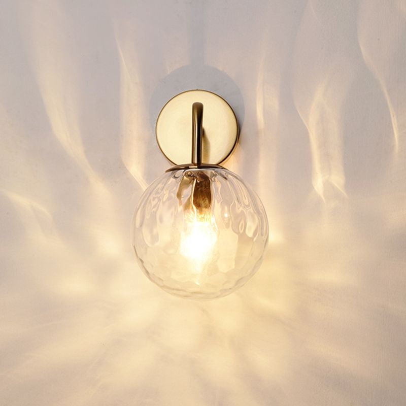 Gold Glass Wall Light Contemporary Global 1-light Wall Sconce for Bedroom