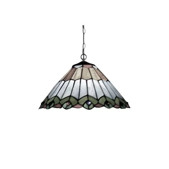 Kitchen Pendant Lights Stained Glass with Adjustable Chains Tiffany Cone Ceiling Fixture