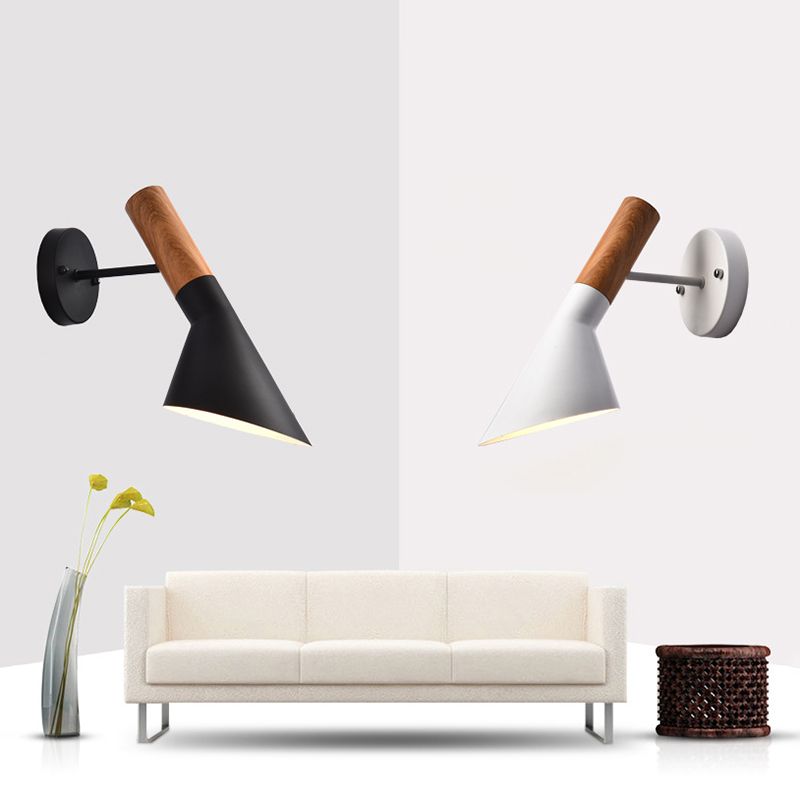 Cone Wall Mounted Lamps Vintage Industrial Metal Wall Sconces Lighting Fixtures for Courtyard