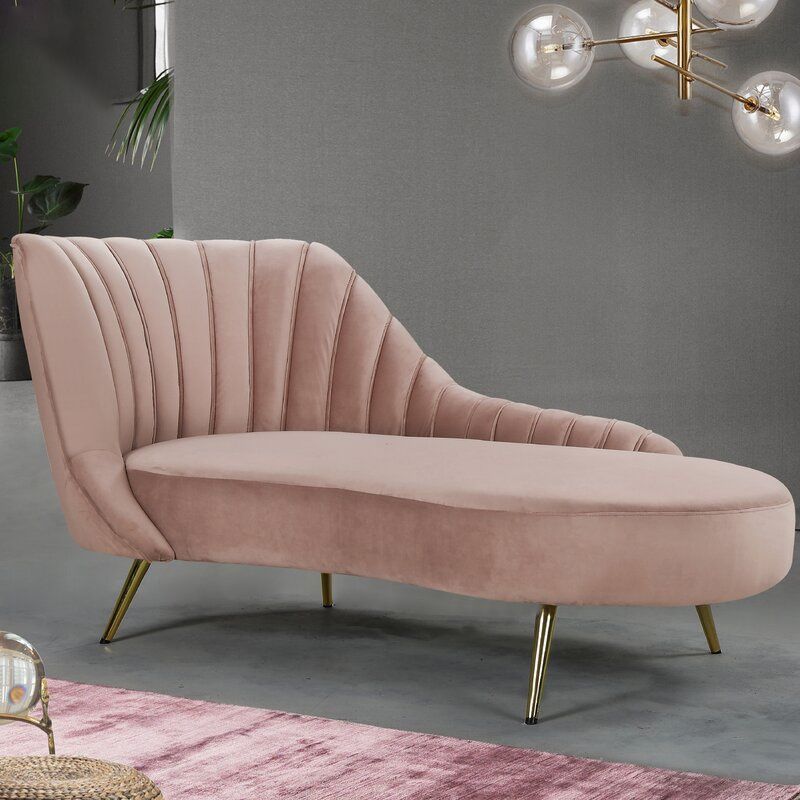Contemporary Flannel Chaise One Armed Lounge Chair for Living Room