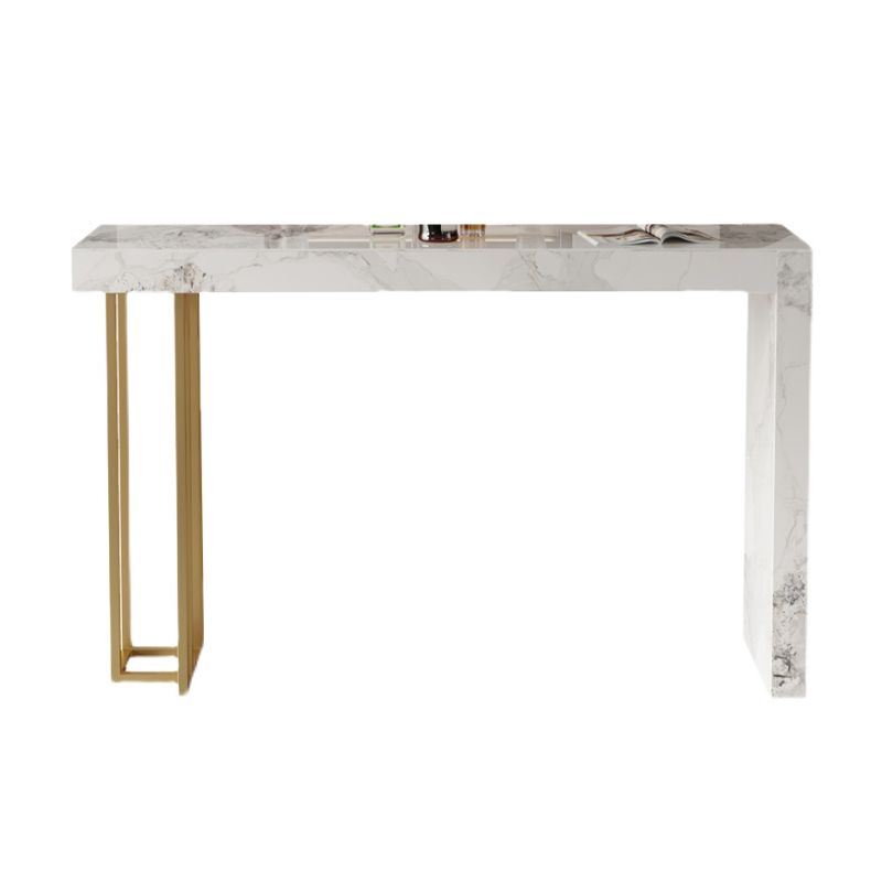 Glam Style Stone Bar Dining Table Rectangle Bar Table for Indoor