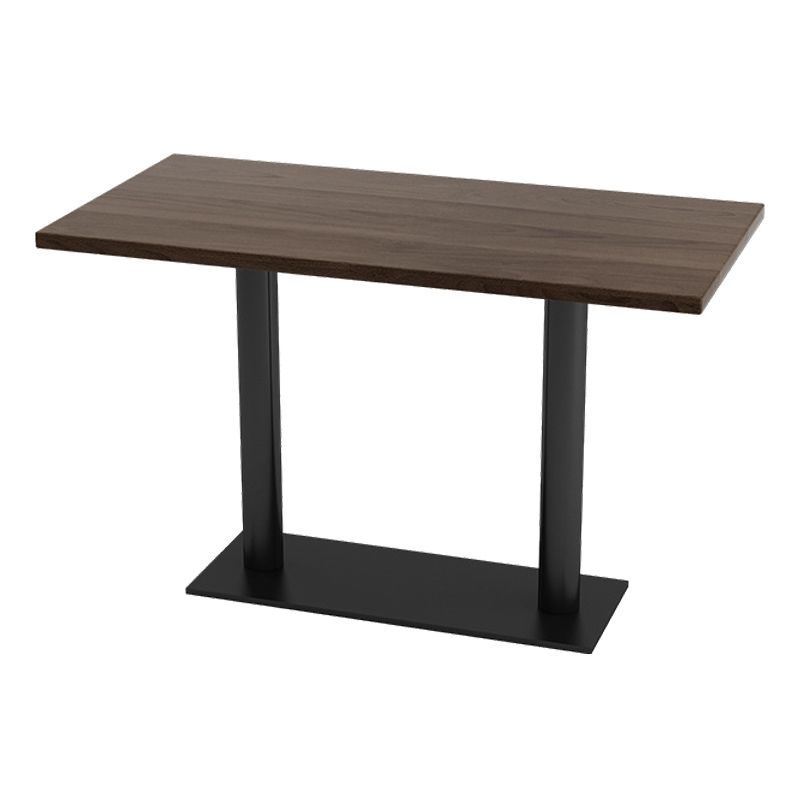Industrial Dining Room Table Solid Wood Table with Black Base for Home Kitchen Dinner