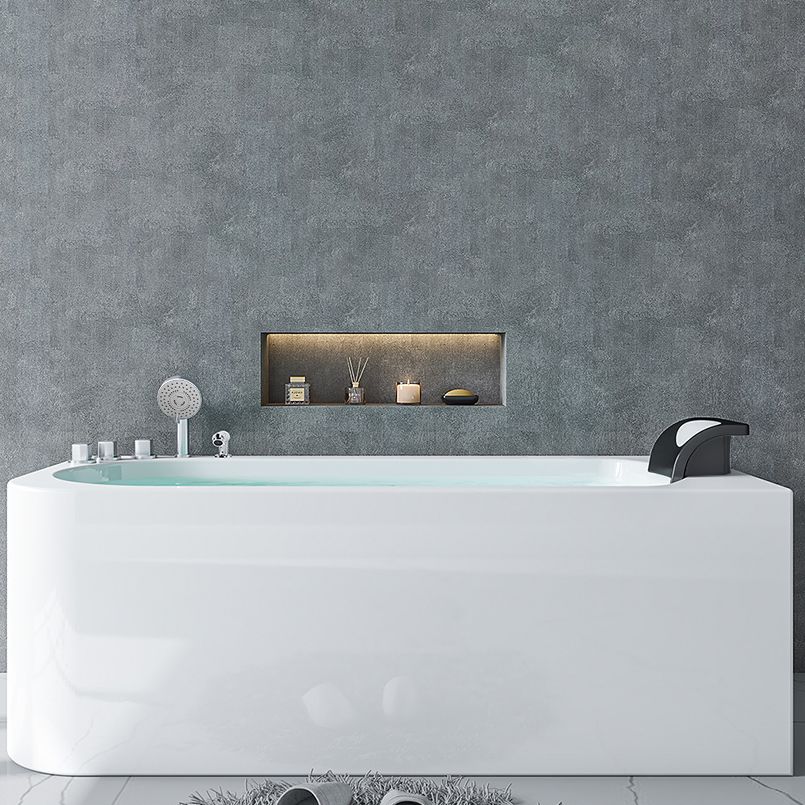 Acrylic Soaking Bathtub Antique Finish Rectangular Back to Wall Bath Tub