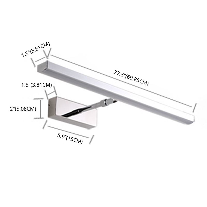Stainless-Steel LED Wall Light in Modern Concise Style Aluminium Extendable Wall Sconce with Plastic Shade