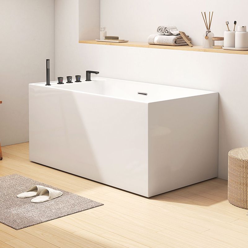 Rectangle Soaking Bathtub Freestanding Acrylic Bathtub with Faucet