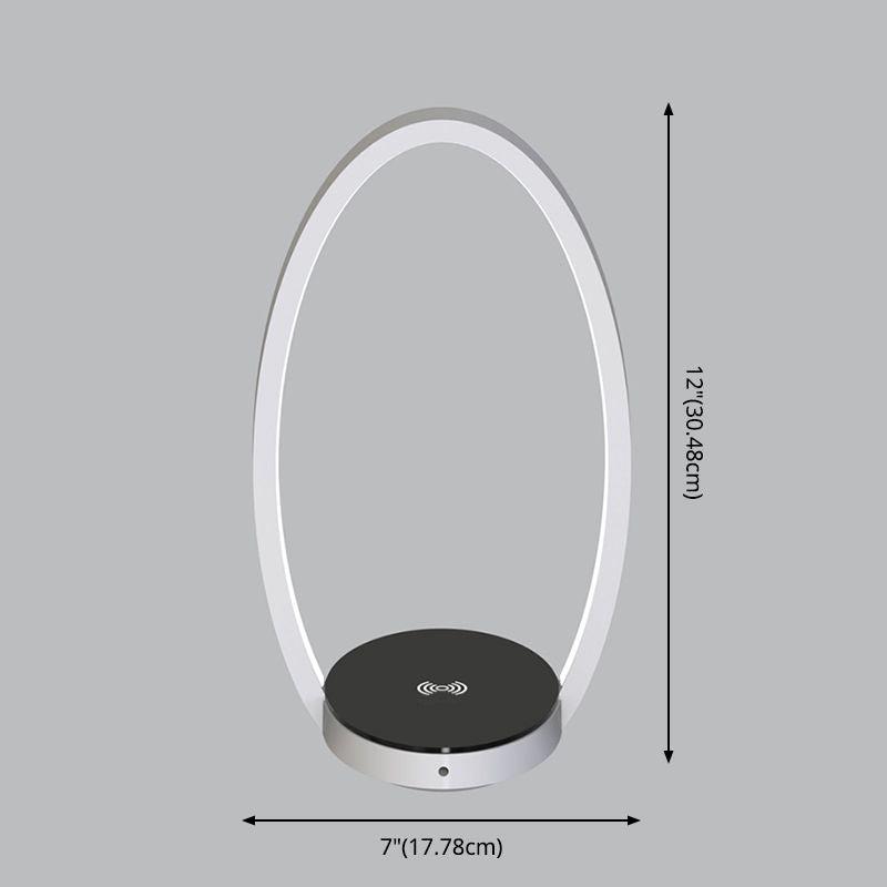 Chargeur sans fil en forme d'oeuf lampe à LEM nordique Métal Métal Lumière de nuit en blanc