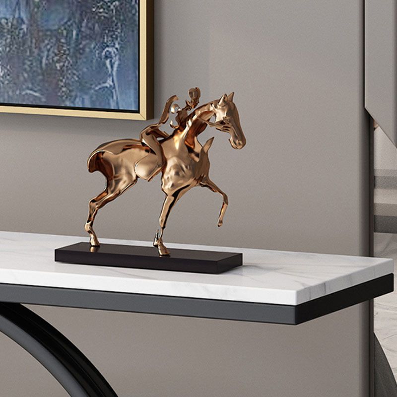 Modern Iron Console Sofa Table Rectangle Stone Console Accent Table for Hall