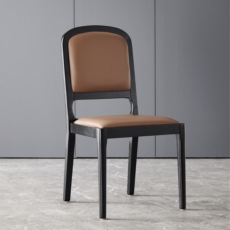 Contemporary Wood Dining Armless Chairs Open Back Dining Side Chair