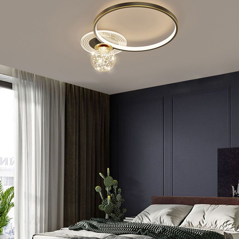 LED Flush Mount Ceiling Light Ringed Lighting for Coffee Shop Living Room Bedroom