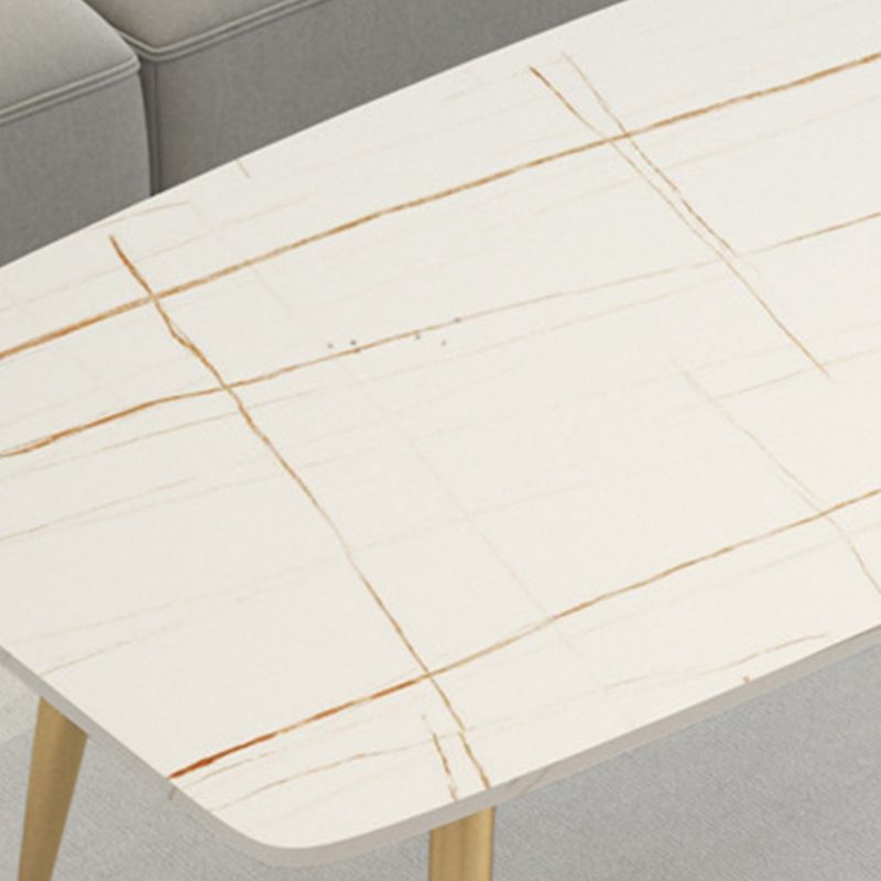 Rectangle Slate Coffee Table Glam 4 Legs Coffee Cocktail Table