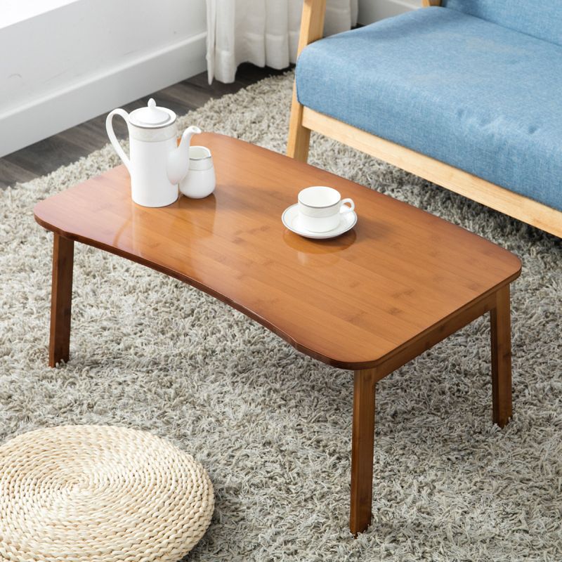 Modern Brown/Oak 4 Legs 1 Coffee Table Geometric Folding Table for Living Room