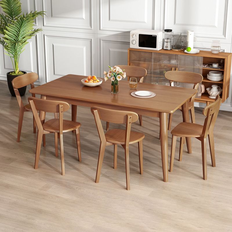 Modern Style Solid Wood Dining Set with Standard Height Table and 4 Legs Base for Home Use