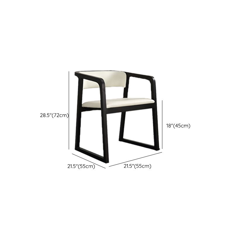 Open Back Kitchen Dining Chairs Upholstered Chairs with Solid Wood Base