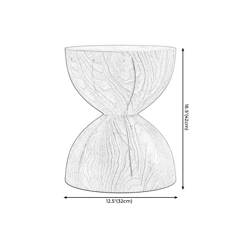 Square Block Base Design Cocktail Table Solid Wood Round Coffee Table