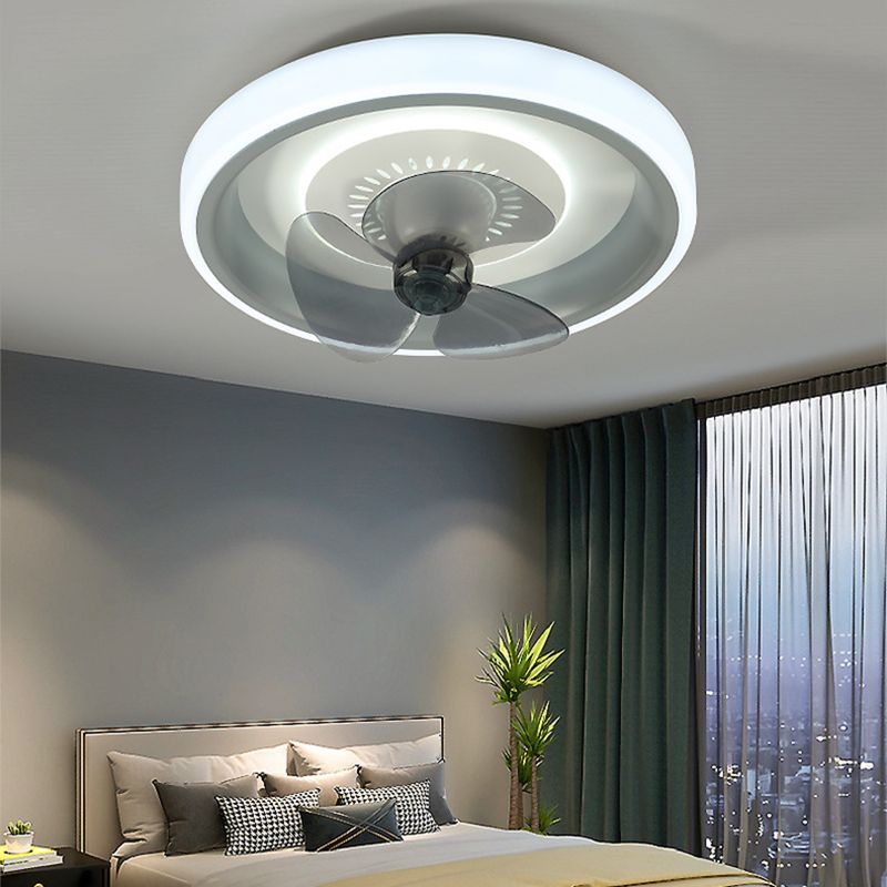 Circle Metal Ceiling Fan Lamp Minimalist LED Ceiling Mounted Light