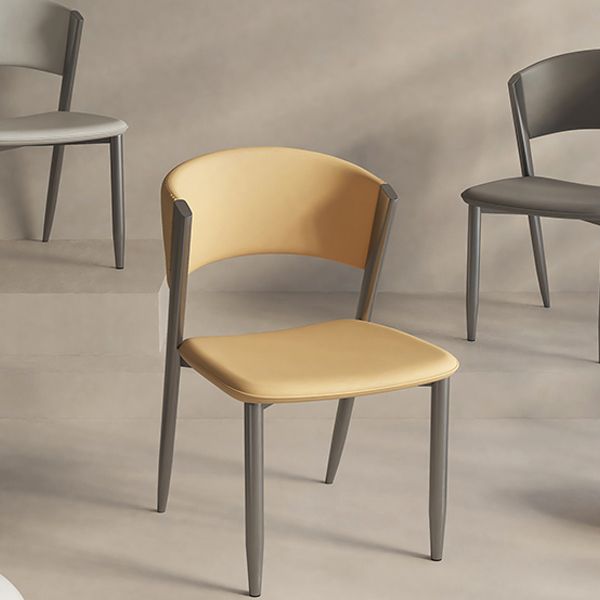 Faux Leather  Dining Chairs Designer style Open Back Armless Chair