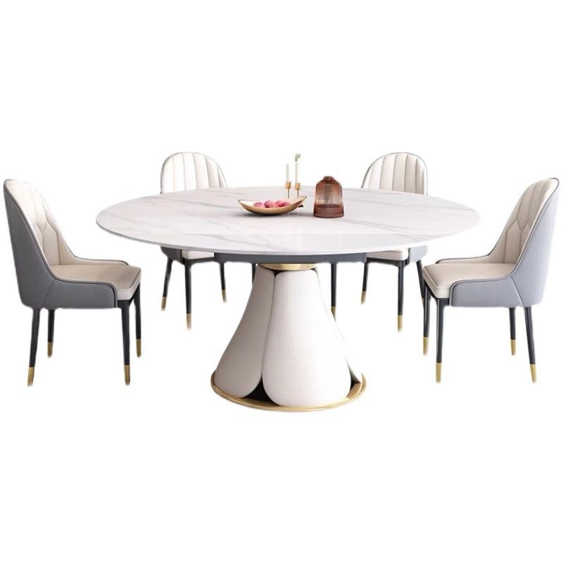 Modern Scalable White Dining Table Stone Table for Dining Room