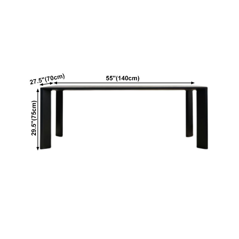 Mesa moderna de madera de fresno en negro para mesa de comedor rectangular de restaurante con 4 patas