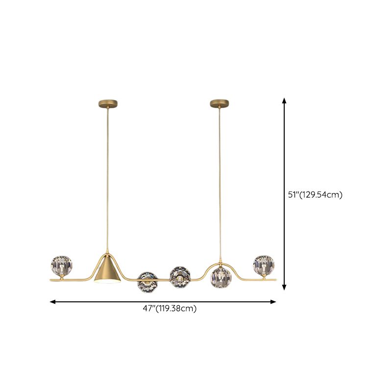 Modern Style Ball Shape Island Pendants Crystal Pendant Lights for Dining Room