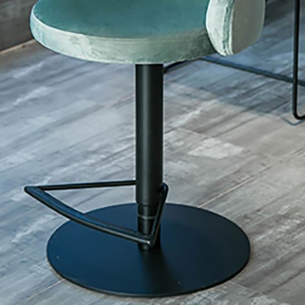 Green Bar Stools Adjustable Height Swivel Dining Stools with Metal Base