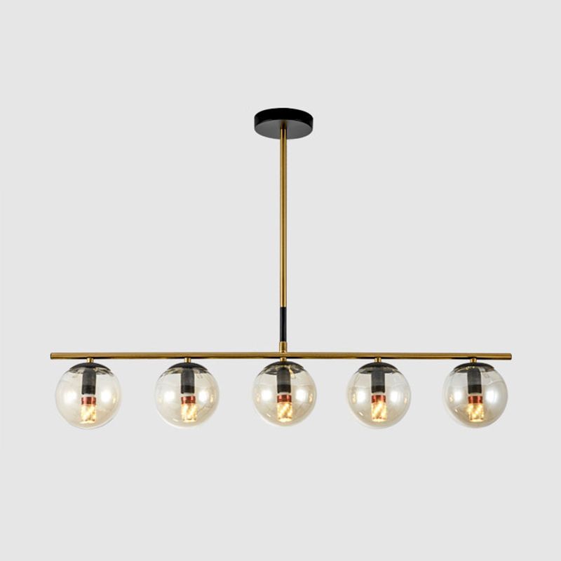 Lustre blanc / fumée en forme de globe Gris / Verre transparente