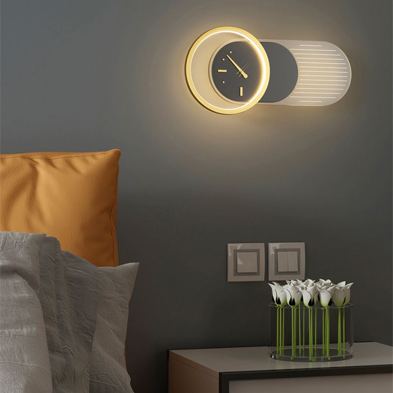 1 Light Geometric Wall Mount Light Contemporary Metal Wall Lamp for Bedroom