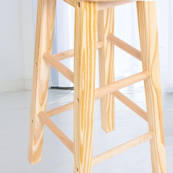 Taburete moderno de barra sin brazo sin espalda con pedal de madera con pedal de madera