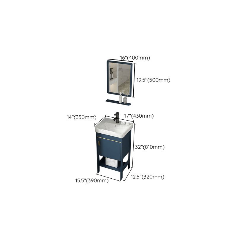Contemporary Vanity Sink Mirror Cabinet Metal Vanity Cabinet with Storage Shelving
