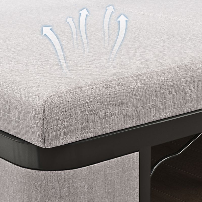 Contemporary Foldable Futon Sleeper Gray Futon and Mattress with Storage