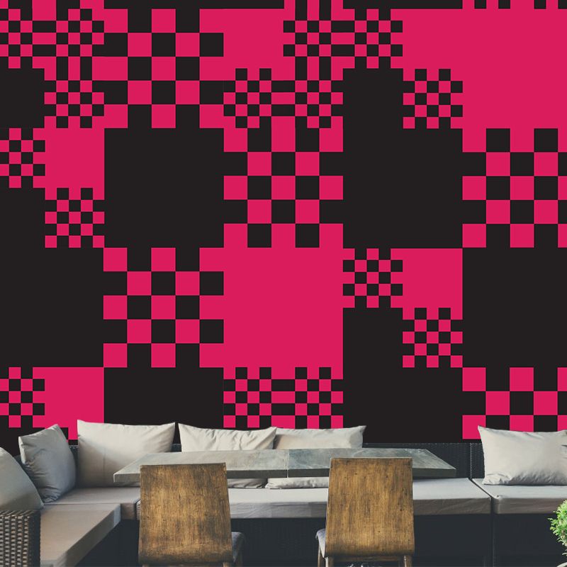 Modern Geometric Wall Mural Decal Square Illustration Bright Color Wall Art for Living Room