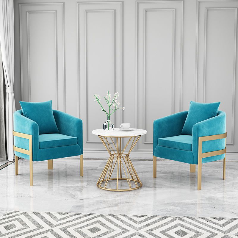 23.62" Wide Velvet Barrel Chair Arms Included Chair for Living Room