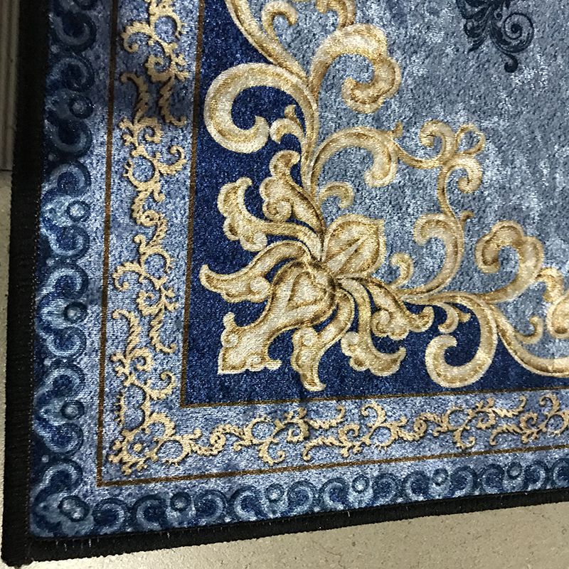 Stylish Medallion Pattern Area Carpet Red Traditional Area Rug Anti-Slip Rug for Living Room