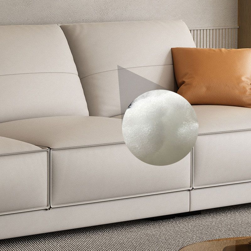 Contemporary 35.4" H Faux Leather Pillow Top Arm Sofa for Living Room