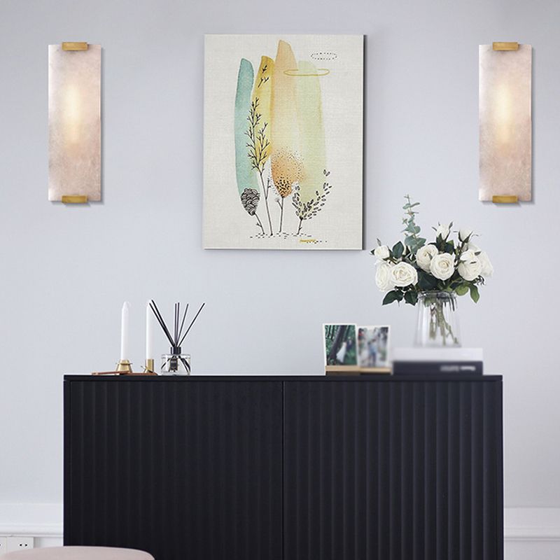 Modern Brass Wall Light Rectangle Shape Wall Sconce Light for Bedroom