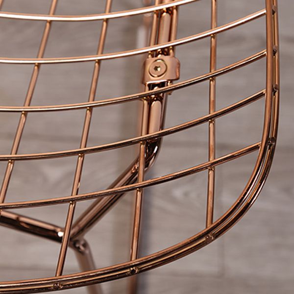 Sillas sin brazos de comedor de metal contemporáneo, respaldo abierto, silla lateral para uso doméstico