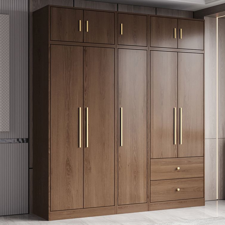 Brown Engineered Wood Wardrobe Closet Modern Wardrobe Armoire