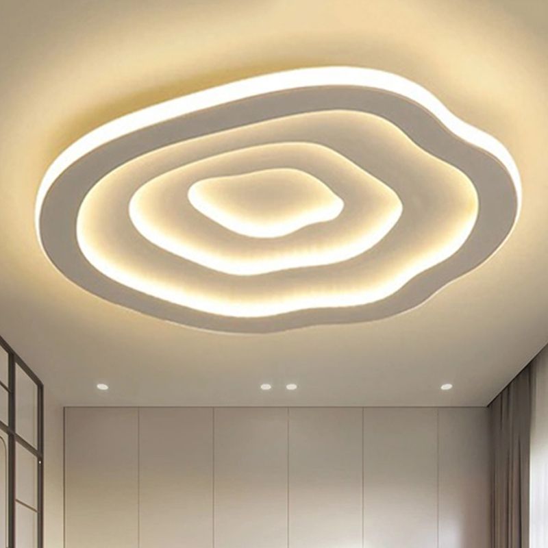 Ripple Acrylic Ceiling Lamp Simplicity 16"/19.5"/23.5" Wide LED White Flushmount in Warm/White Light