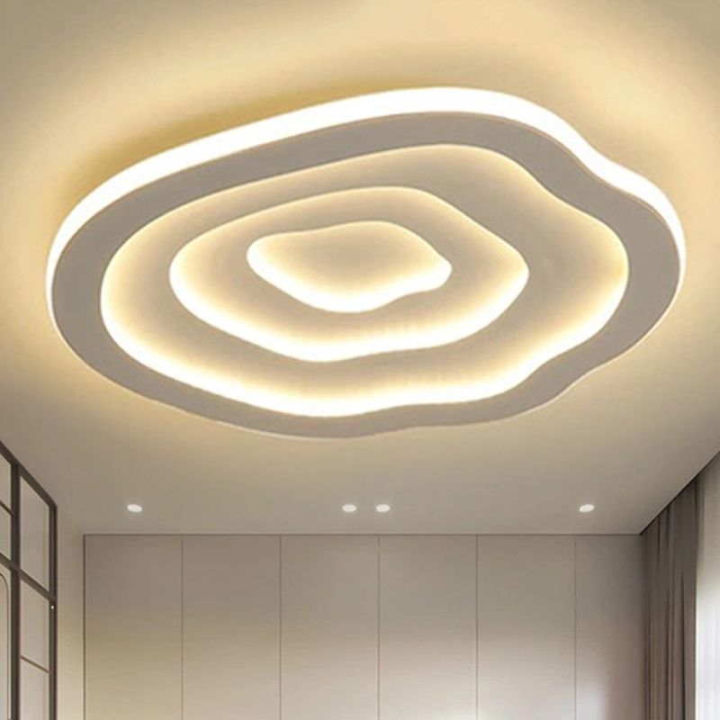 Plafonnier en acrylique Ripple Simplicity 16"/19,5"/23,5" de large LED blanc encastré en lumière chaude/blanche