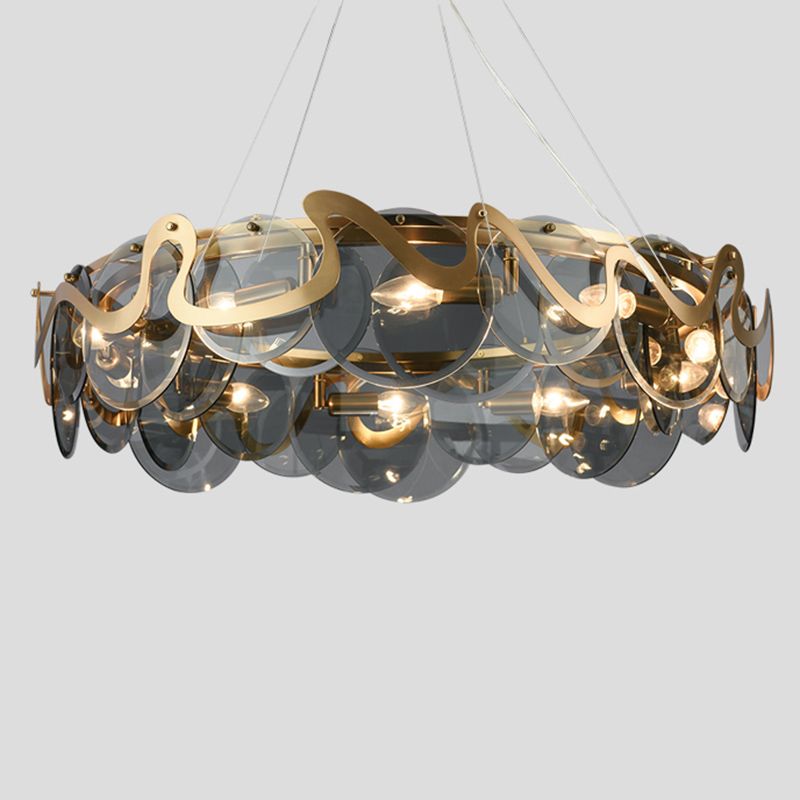 Glass Pendant Light Geometric Contemporary Ceiling Light for Living Room